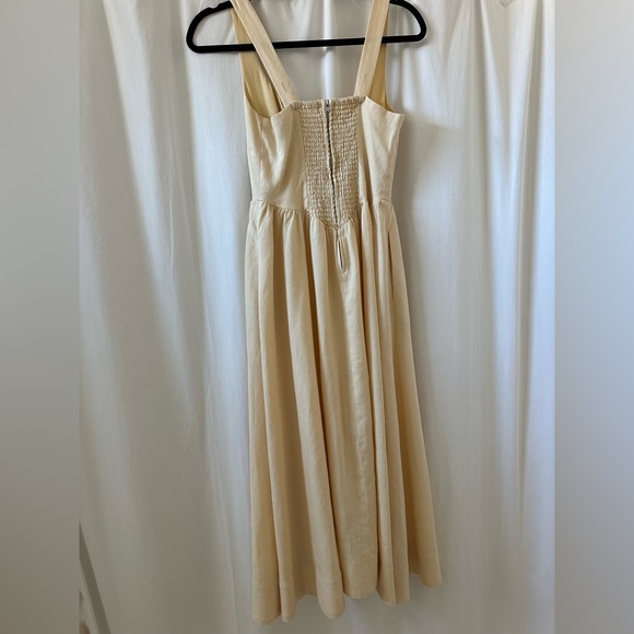 Reformation Balia Linen Dress- yellow - Picture 4 of 4